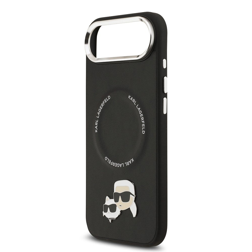 Apple iPhone 17 Air Kılıf Karl Lagerfeld Orjinal Lisanslı M-safe Şarj Özellikli Metal Kamera ve Buton Tasarımlı K&C PU Deri Kapak