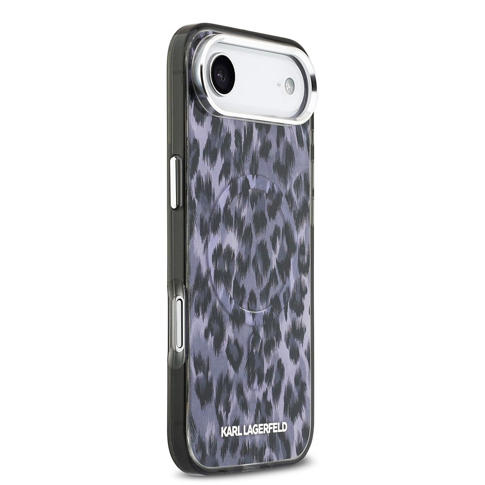 Apple iPhone 17 Air Kılıf Karl Lagerfeld Orjinal Lisanslı M-safe Şarj Özellikli IML Leopar Baskılı Kapak