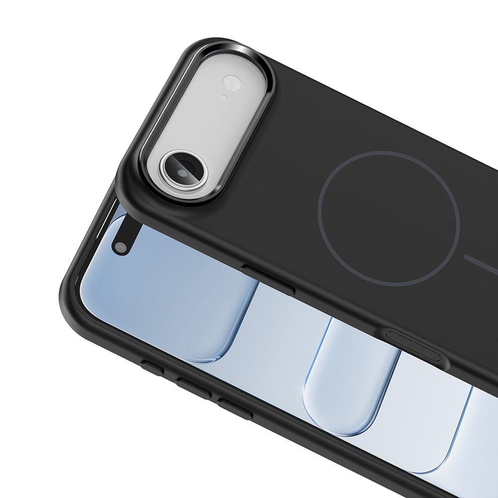 Apple iPhone 17 Air Kılıf M-Safe Şarj Özellikli Metal Kamera Çerçeveli Zore Edi Silikon Kapak