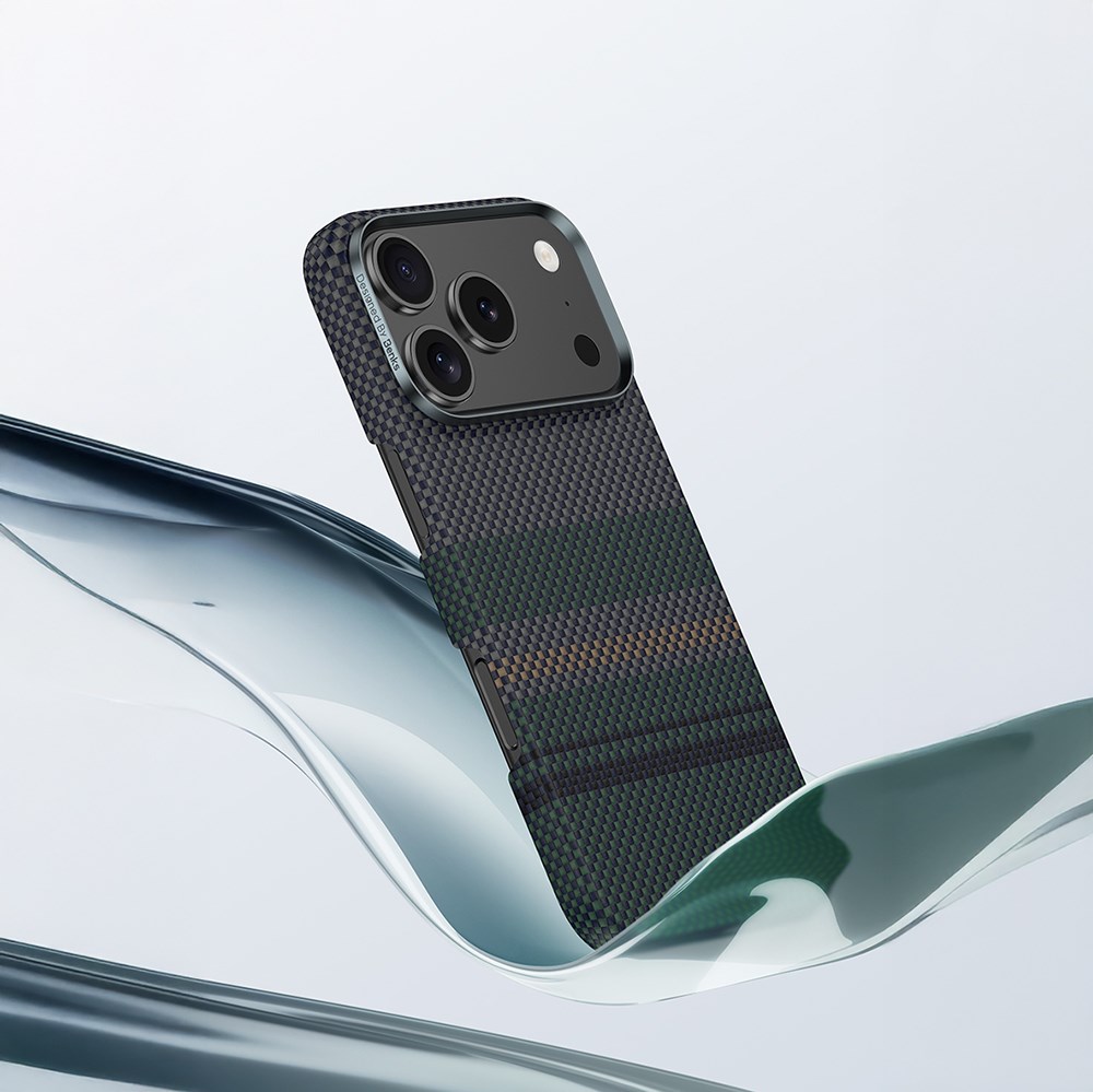 Apple iPhone 17 Air Kılıf M-safe Şarj Özellikli Karbon Fiber Tasarımlı Benks Aurora ArmorAir Kevlar Kapak