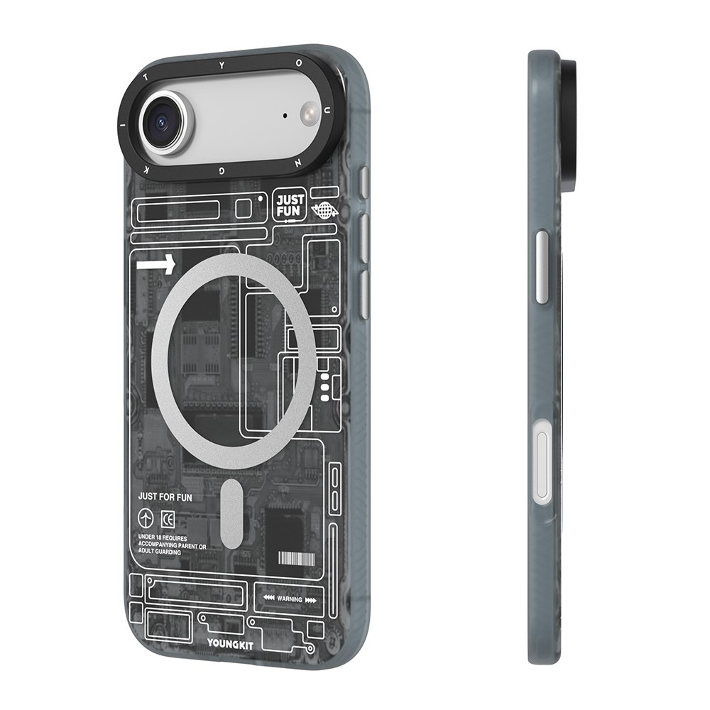Apple iPhone 17 Air Kılıf M-safe Şarj Özellikli Kamera Denetim Butonlu Youngkit Technology Serisi Kapak