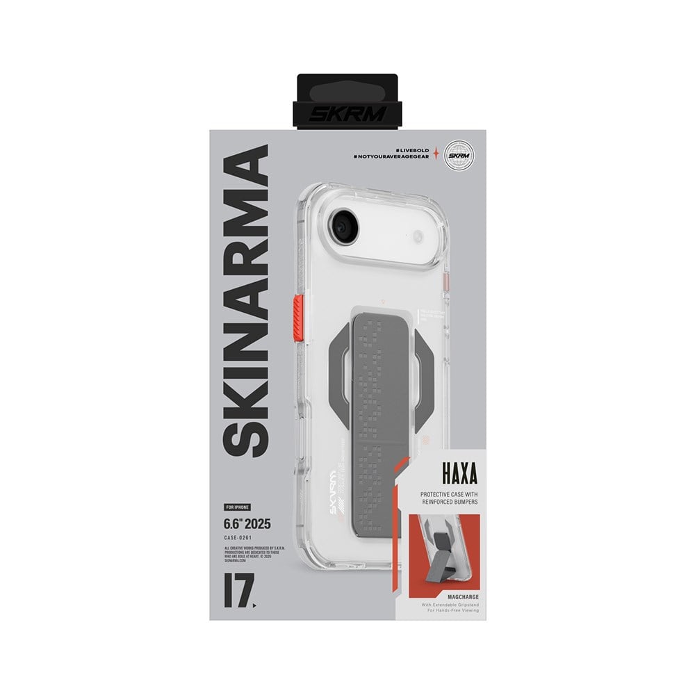 Apple iPhone 17 Air Kılıf M-Safe Şarj Özellikli Airbag Tasarımlı Standlı Skinarma Haxa Kapak