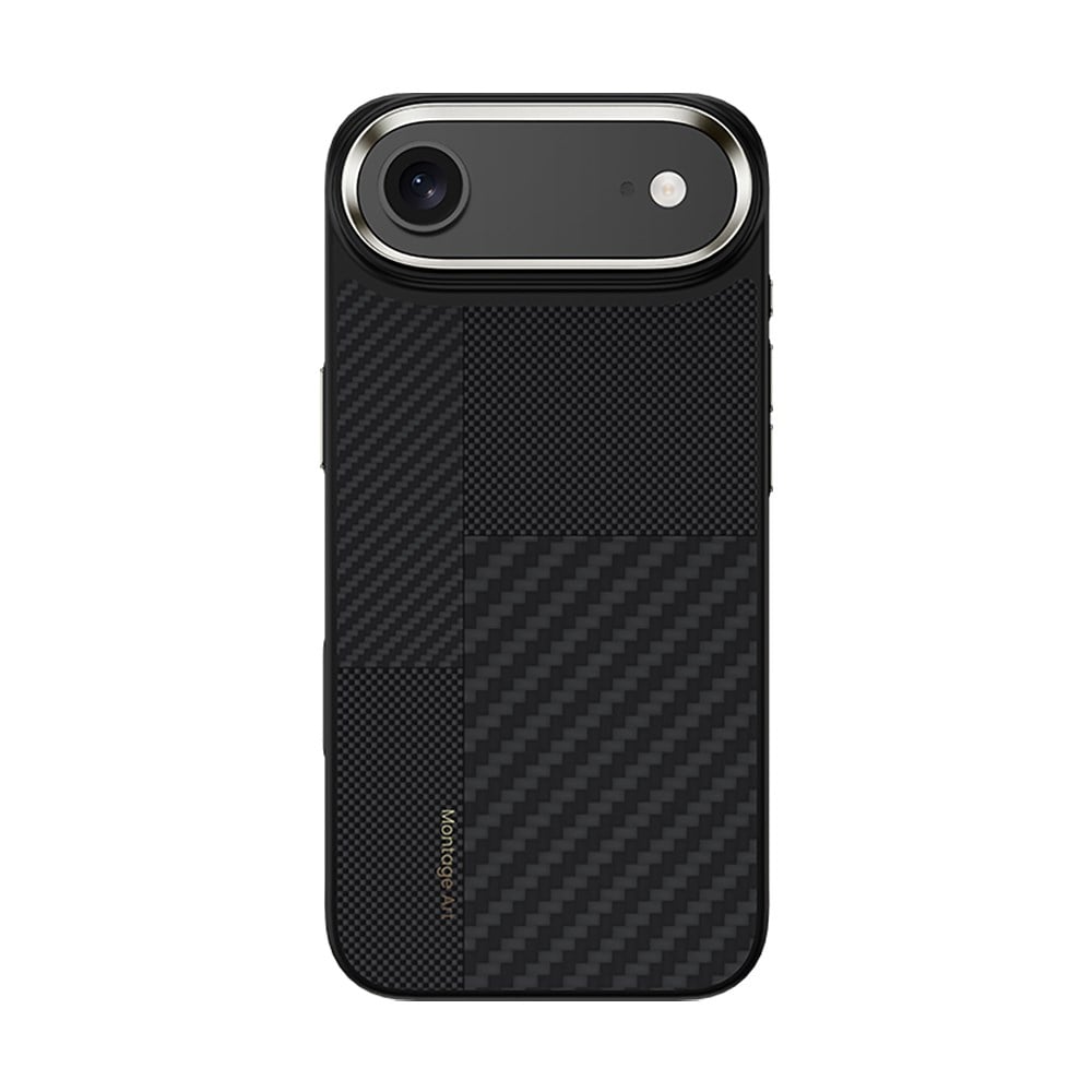 Apple iPhone 17 Air Kılıf M-safe Şarj Özellikli Karbon Fiber Benks Montage Hybrid ArmorPro Kevlar Kapak