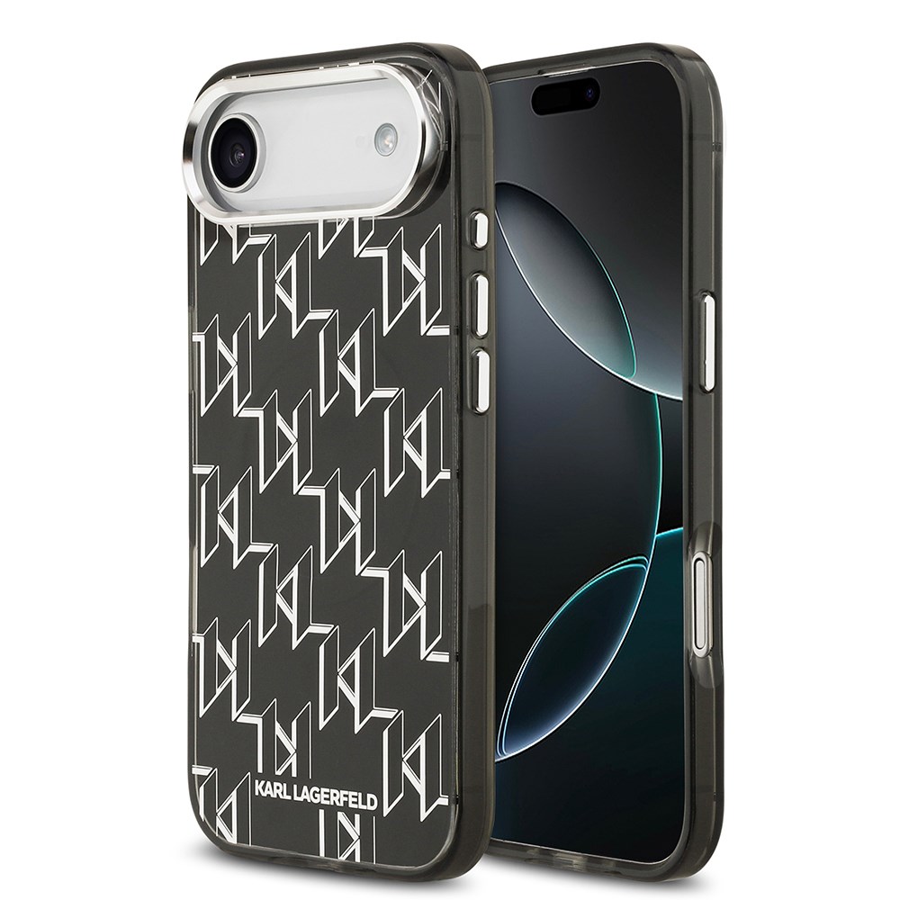 Apple iPhone 17 Air Kılıf Orjinal Lisanslı M-safe Şarj Özellikli Karl Lagerfeld IML Baskılı Monogram Dizayn Kapak