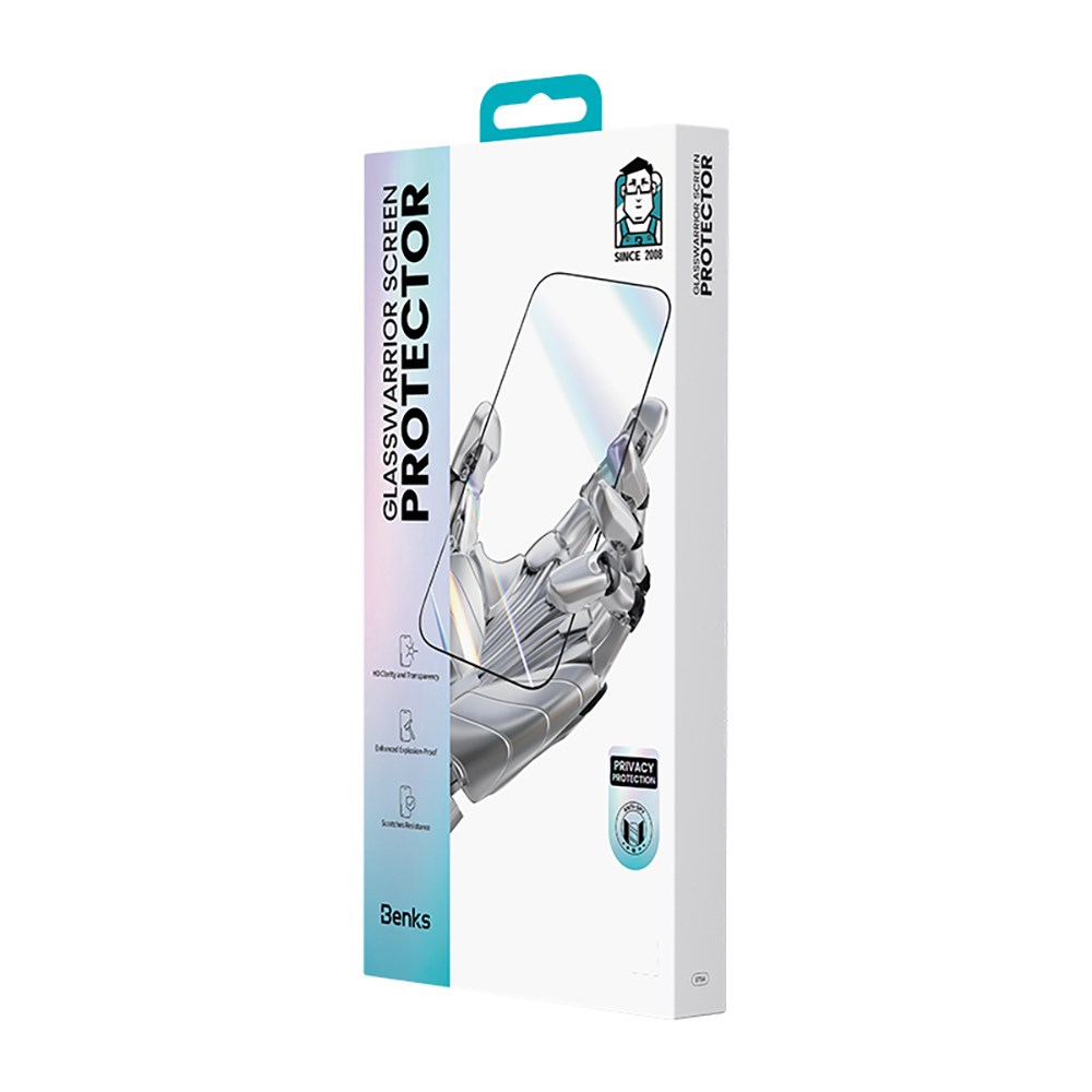 Apple iPhone 17 Benks Glass Warrior Privacy HD Cam Ekran Koruyucu + Kolay Uygulama Aparatlı