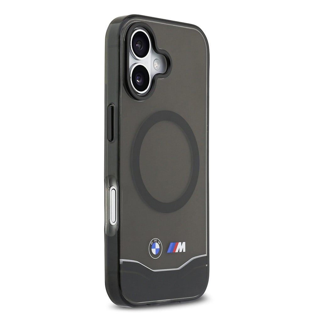 Apple iPhone 17 Kılıf BMW Orjinal Lisanslı M-safe Şarj Özellikli Metal Buton Tasarımlı Tranparan M Dizayn Kapak