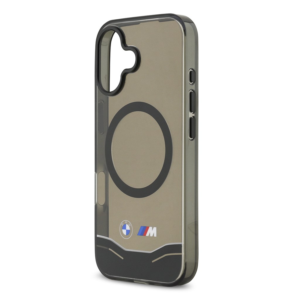 Apple iPhone 17 Kılıf BMW Orjinal Lisanslı M-safe Şarj Özellikli Metal Buton Tasarımlı Tranparan M Dizayn Kapak