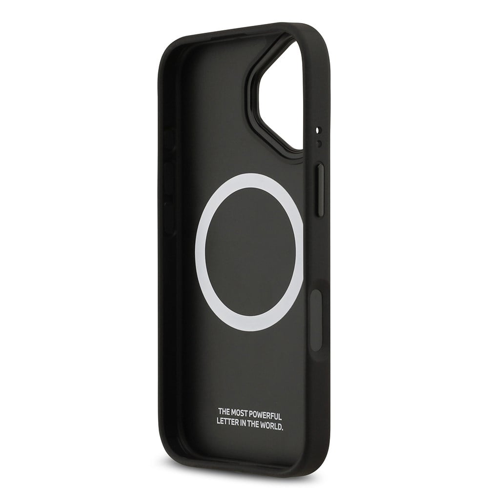 Apple iPhone 17 Kılıf BMW Orjinal Lisanslı M-safe Şarj Özellikli Metal BMW ve M Logolu PU Karbon Tasarımlı Kapak