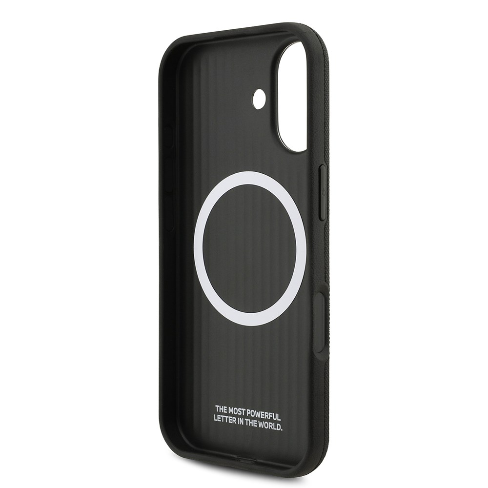 Apple iPhone 17 Kılıf BMW Orjinal Lisanslı M-safe Şarj Özellikli Metal Logolu Delikli M Dizayn Deri Kapak