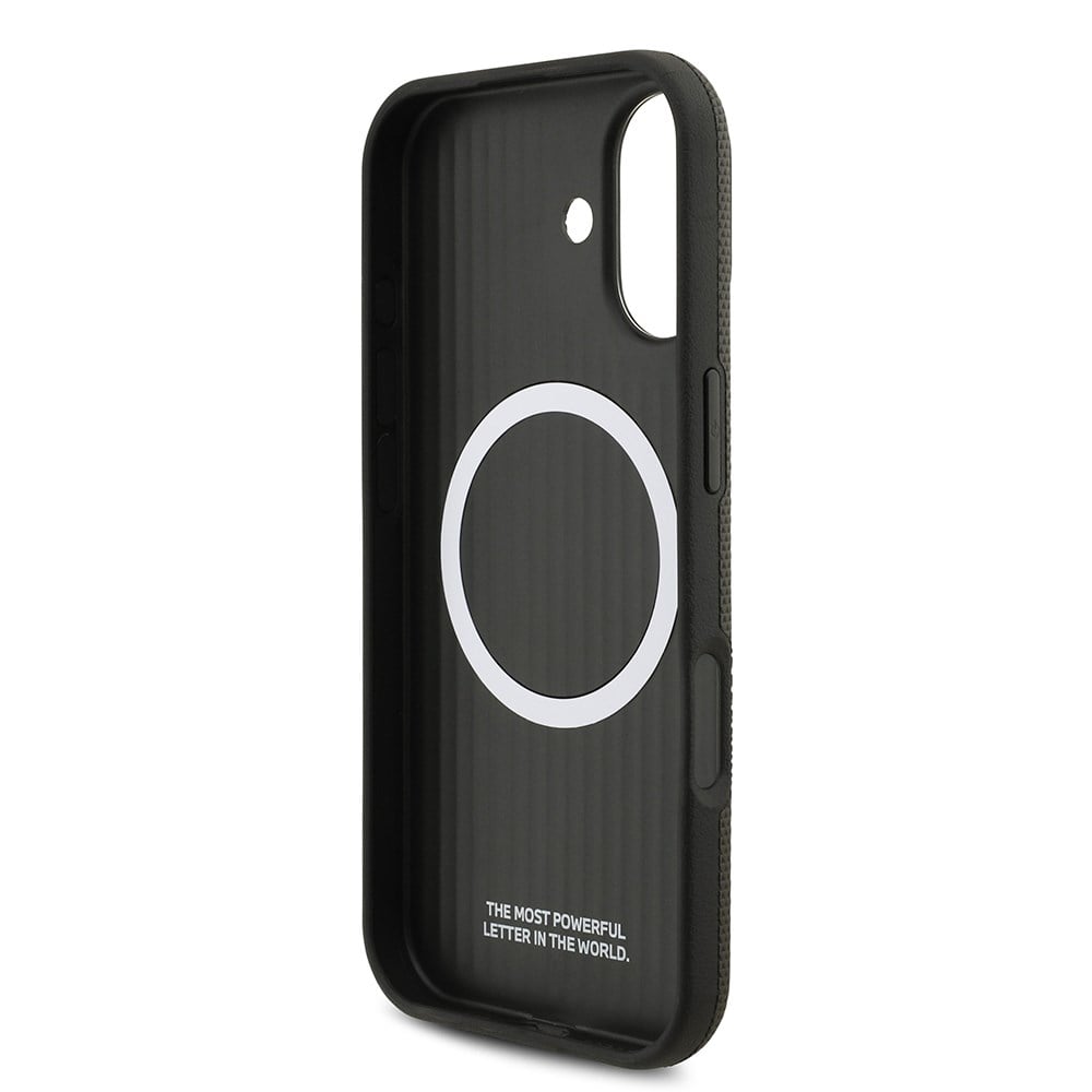 Apple iPhone 17 Kılıf BMW Orjinal Lisanslı M-safe Şarj Özellikli Metal Logolu Delikli M Dizayn Deri Kapak