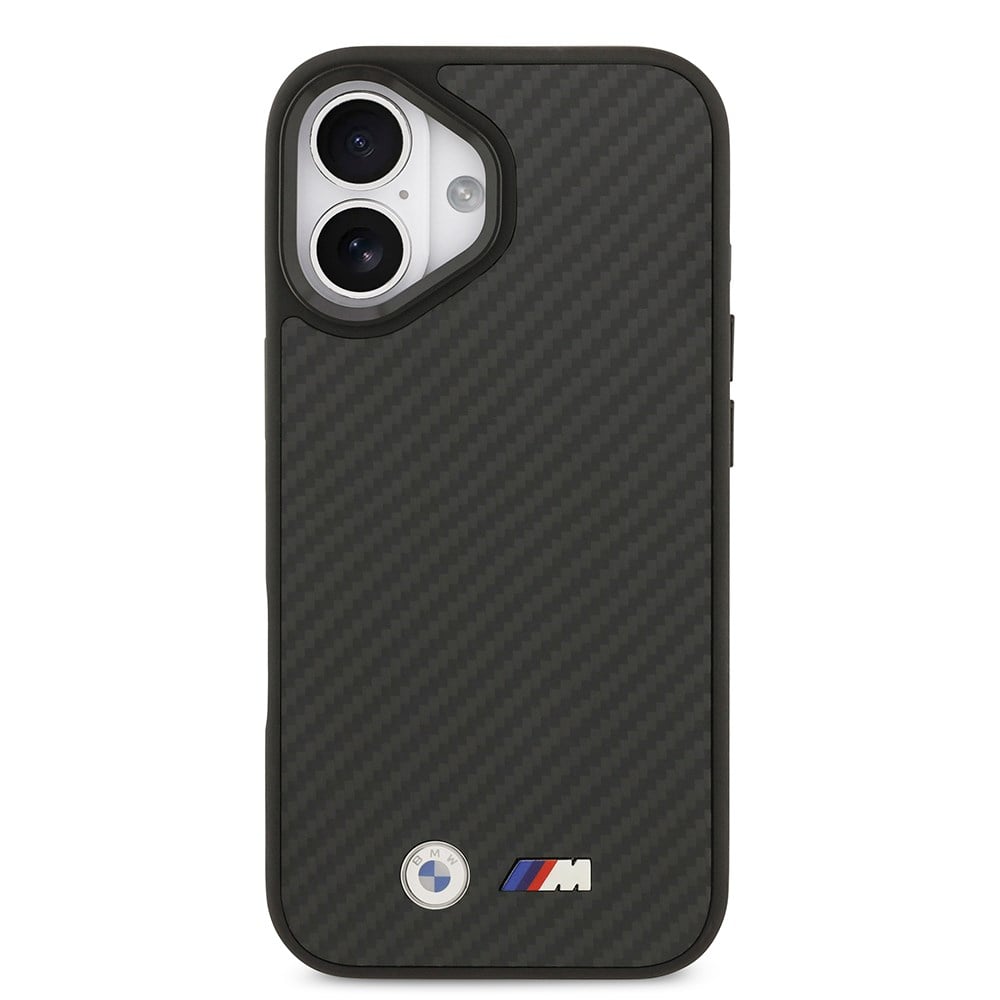 Apple iPhone 17 Kılıf BMW Orjinal Lisanslı M-safe Şarj Özellikli Karbon Fiber Metal Logolu Kapak
