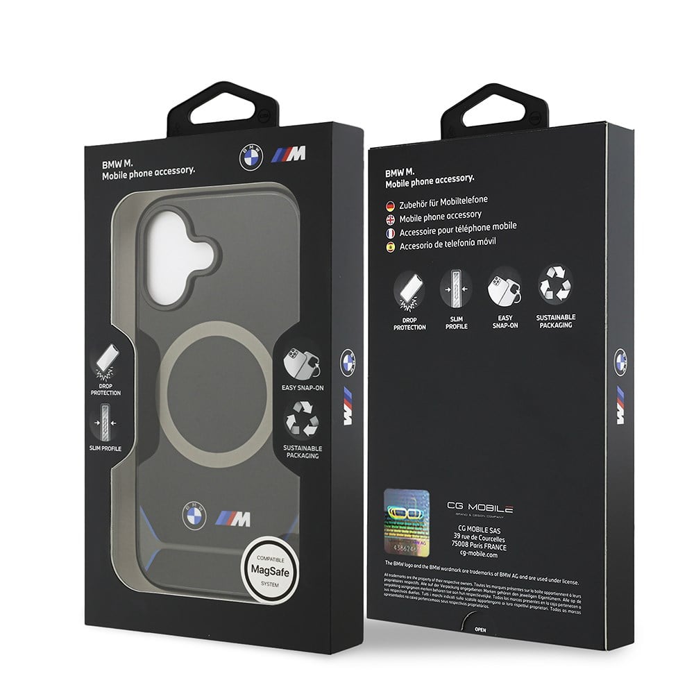 Apple iPhone 17 Kılıf BMW Orjinal Lisanslı M-safe Şarj Özellikli Metal Buton Tasarımlı IML Baskılı M Dizayn Kapak