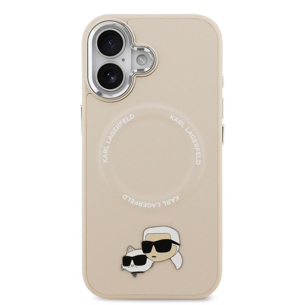 Apple iPhone 17 Kılıf Karl Lagerfeld Orjinal Lisanslı M-safe Şarj Özellikli Metal Kamera ve Buton Tasarımlı K&C PU Deri Kapak