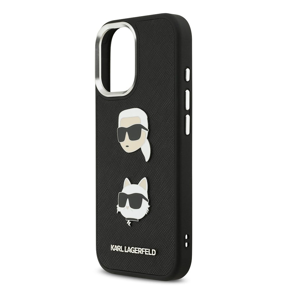 Apple iPhone 17 Kılıf Karl Lagerfeld Orjinal Lisanslı Metal Logolu K&C Heads Pin Kapak