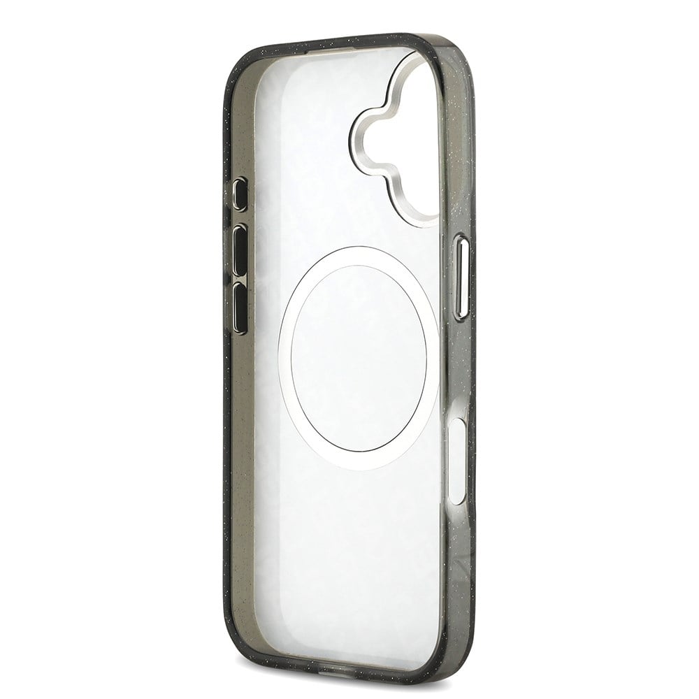 Apple iPhone 17 Kılıf Karl Lagerfeld Orjinal Lisanslı Parlayan Simli Karl & Choupette Heads Kapak