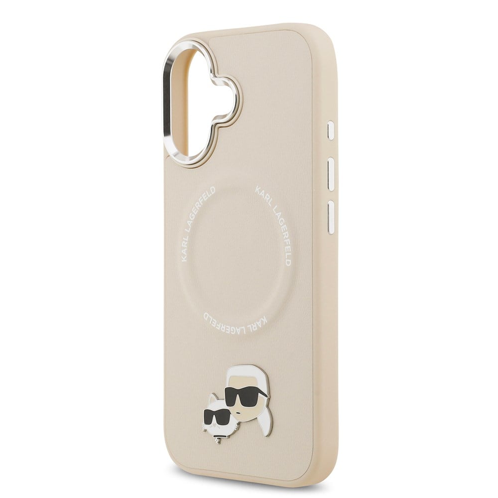 Apple iPhone 17 Kılıf Karl Lagerfeld Orjinal Lisanslı M-safe Şarj Özellikli Metal Kamera ve Buton Tasarımlı K&C PU Deri Kapak