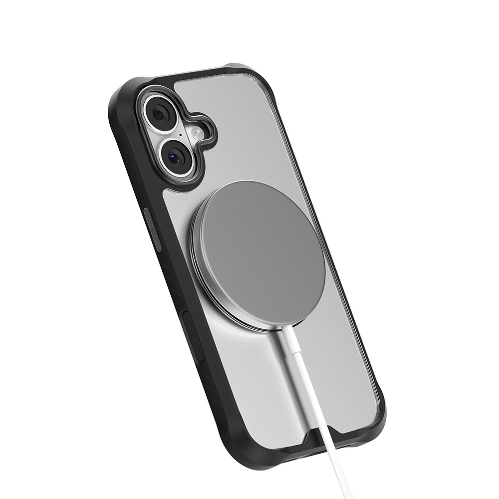 Apple iPhone 17 Kılıf M-safe Şarj Özellikli Parmak Ring Standlı Airbag Tasarımlı Mutural Obsidian Serisi Kapak