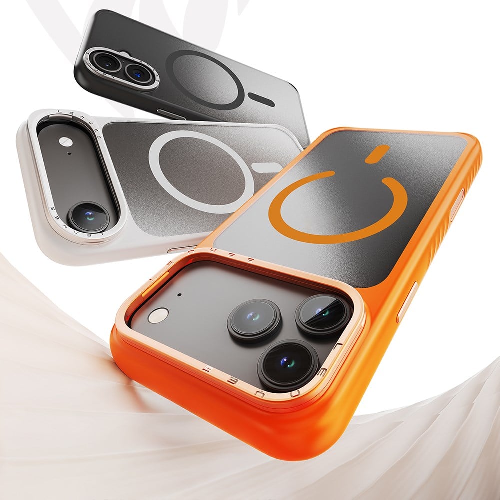 Apple iPhone 17 Kılıf M-safe Şarj Özellikli Metal Kamera Standlı Lenyes CK226 PC Kapak