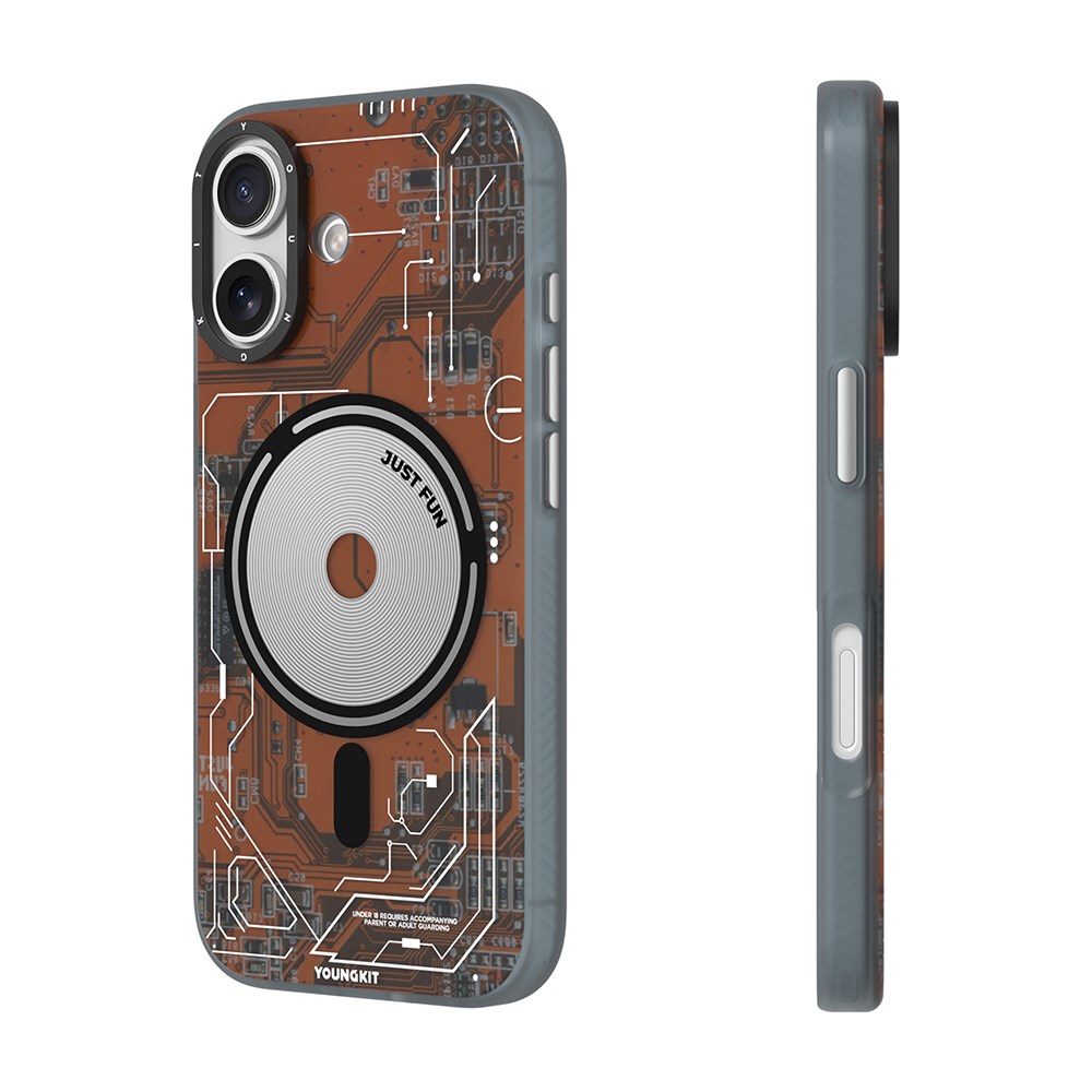 Apple iPhone 17 Kılıf M-safe Şarj Özellikli Kamera Denetim Butonlu Youngkit Technology Serisi Kapak