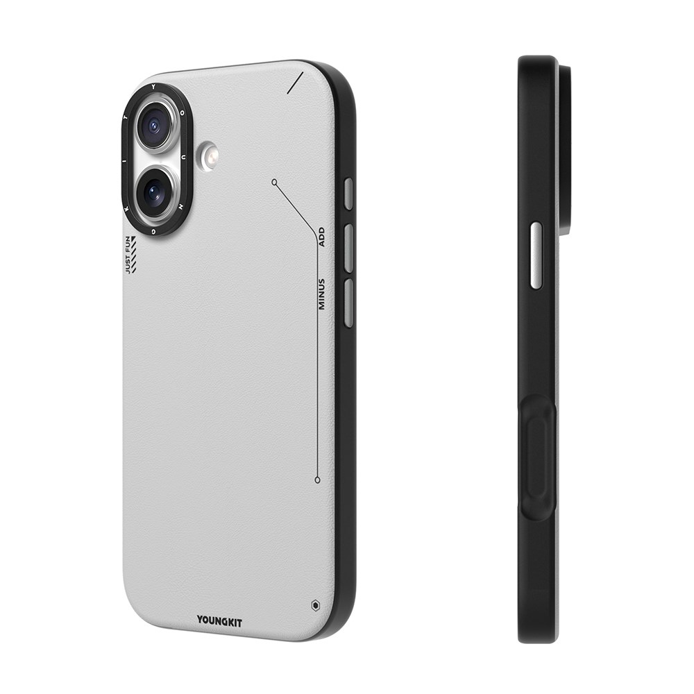 Apple iPhone 17 Kılıf M-safe Şarj Özellikli Basit Mat Deri Desenli Youngkit Tech Fashion Serisi Kapak
