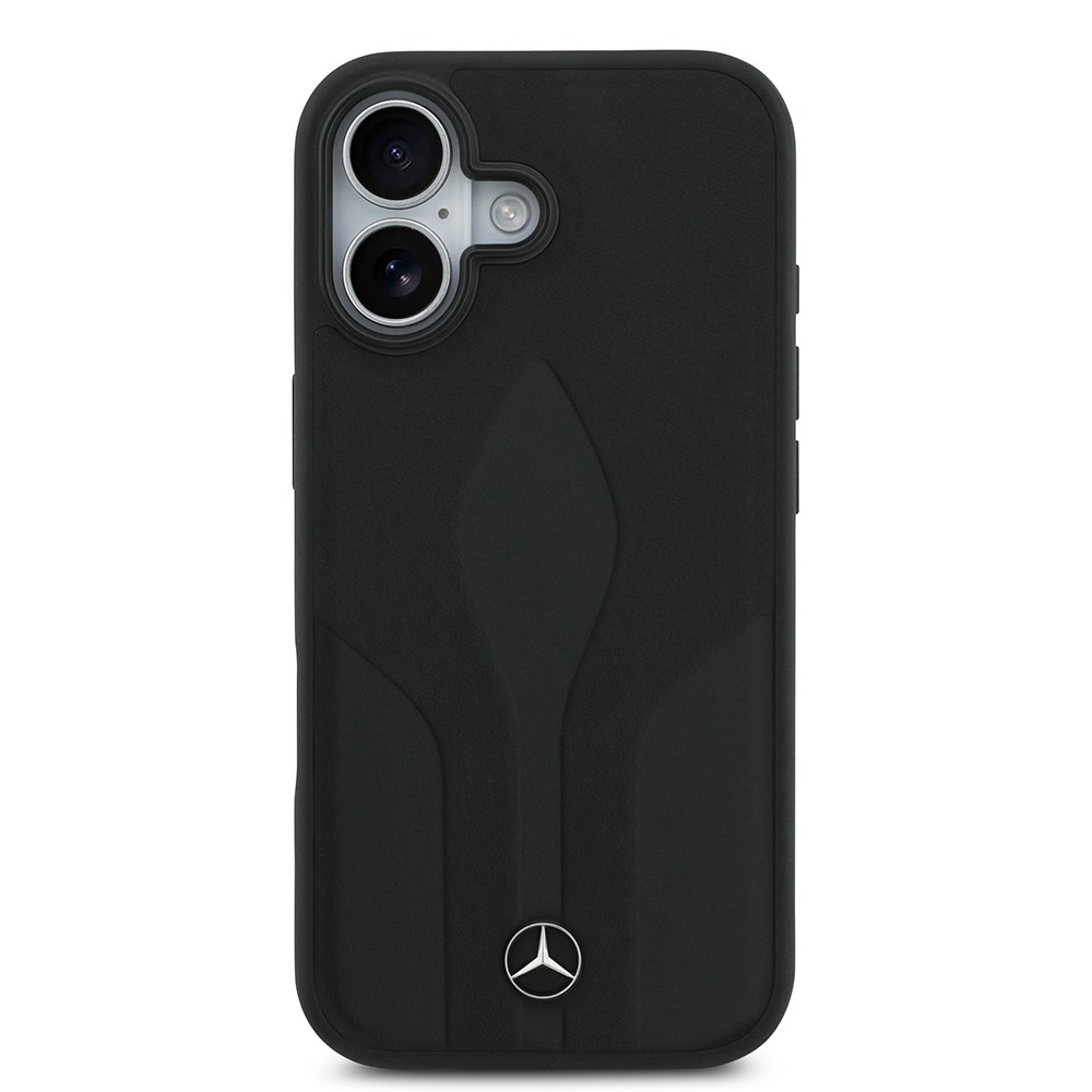 Apple iPhone 17 Kılıf Mercedes Benz Orjinal Lisanslı M-safe Şarj Özellikli Dokulu Desenli Deri Kapak