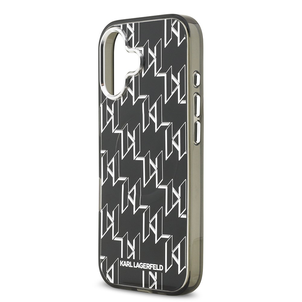Apple iPhone 17 Kılıf Orjinal Lisanslı M-safe Şarj Özellikli Karl Lagerfeld IML Baskılı Monogram Dizayn Kapak