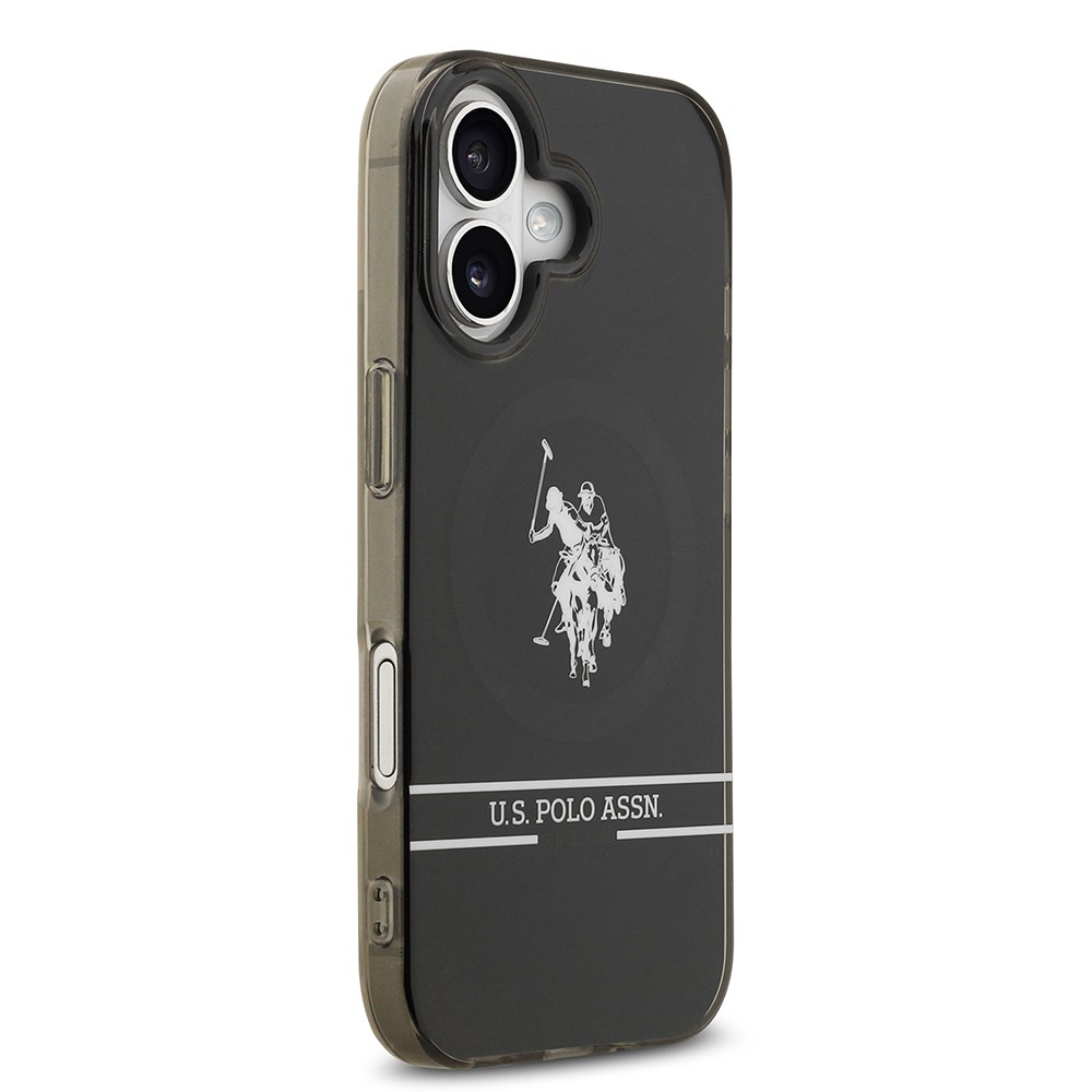 Apple iPhone 17 Kılıf U.S. Polo Assn. Orjinal Lisanslı M-safe Şarj Özellikli IML Double Horse Stripe Logolu Kapak