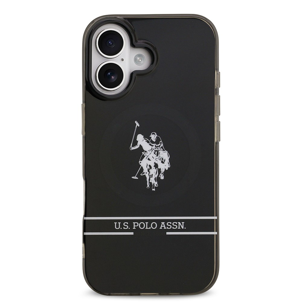 Apple iPhone 17 Kılıf U.S. Polo Assn. Orjinal Lisanslı M-safe Şarj Özellikli IML Double Horse Stripe Logolu Kapak