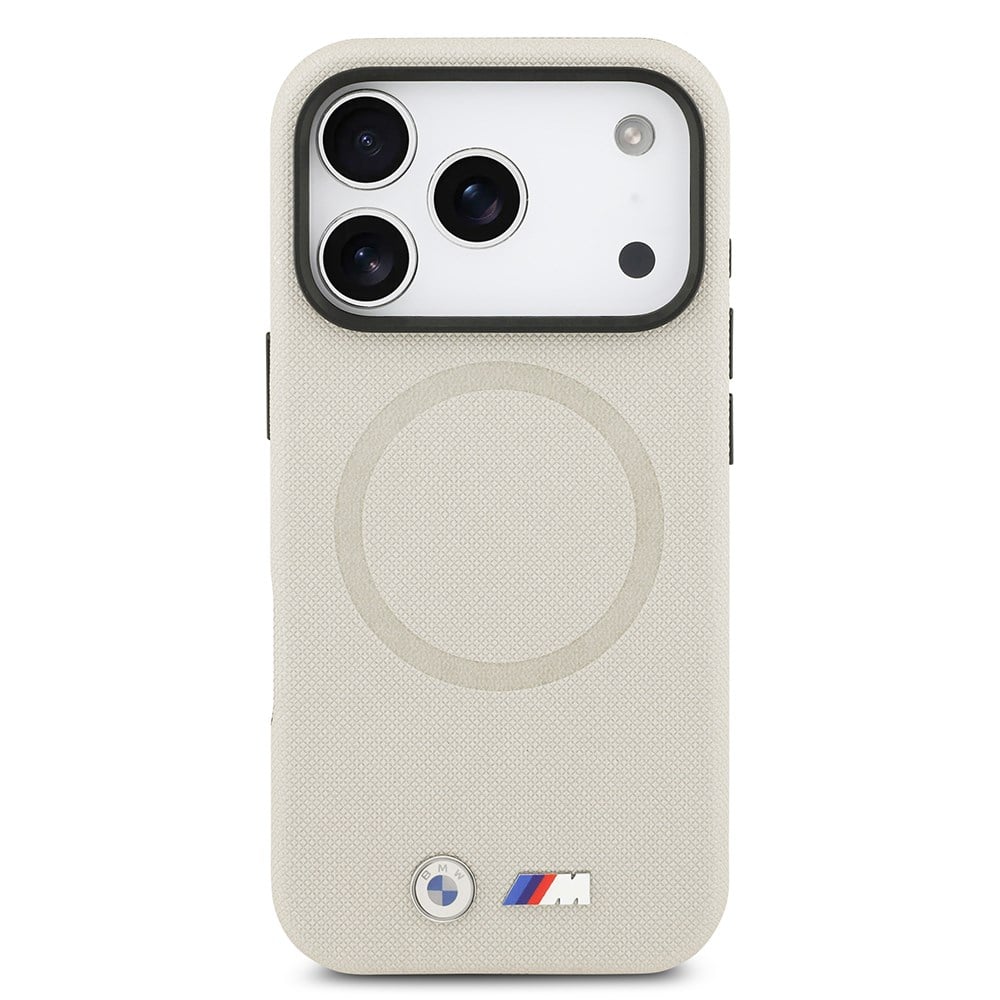 Apple iPhone 17 Pro Kılıf BMW Orjinal Lisanslı M-safe Şarj Özellikli Metal Logolu Delikli M Dizayn Deri Kapak
