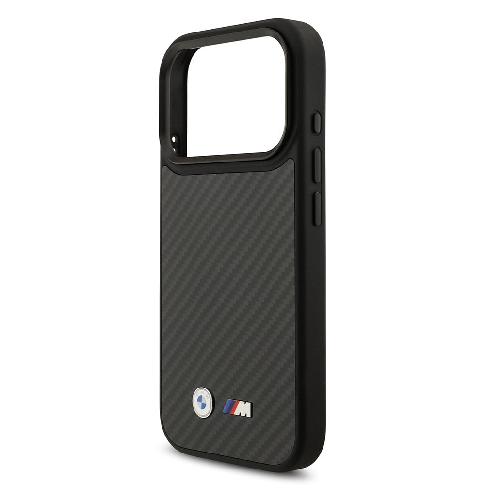 Apple iPhone 17 Pro Kılıf BMW Orjinal Lisanslı M-safe Şarj Özellikli Karbon Fiber Metal Logolu Kapak