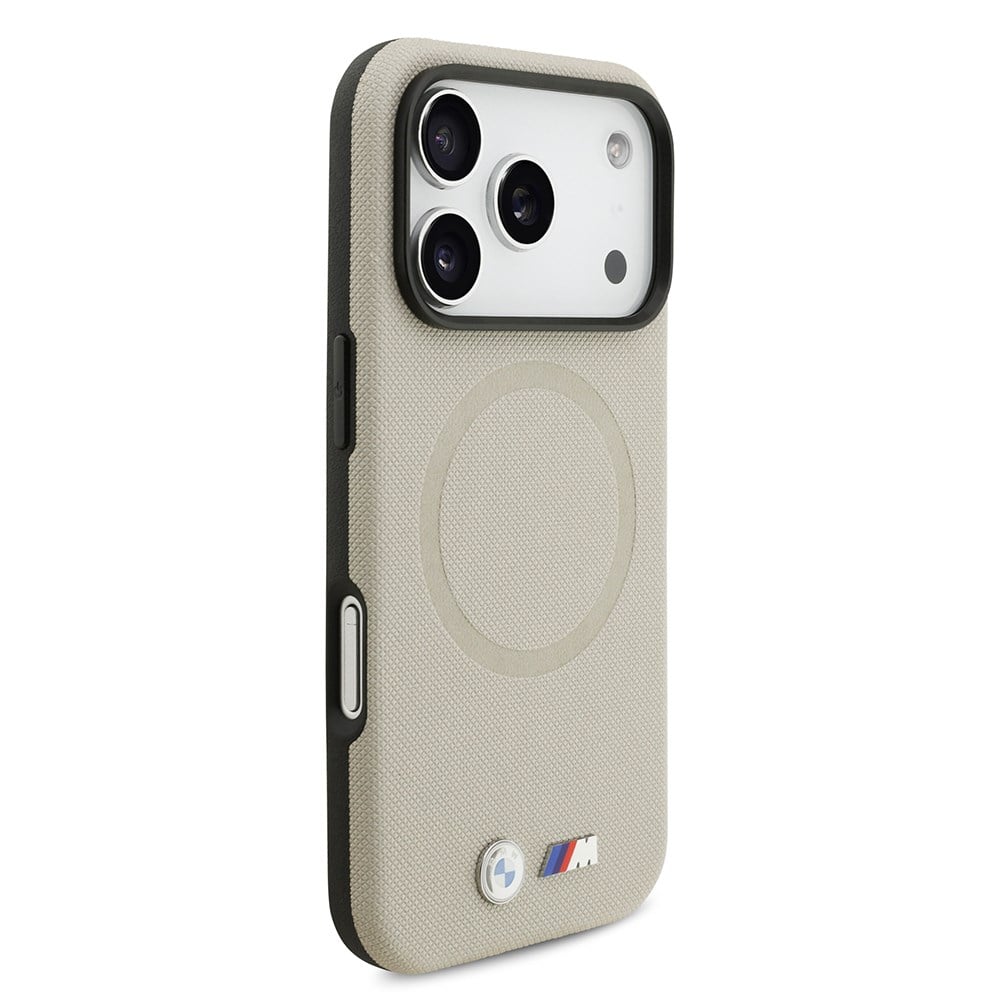 Apple iPhone 17 Pro Kılıf BMW Orjinal Lisanslı M-safe Şarj Özellikli Metal Logolu Delikli M Dizayn Deri Kapak