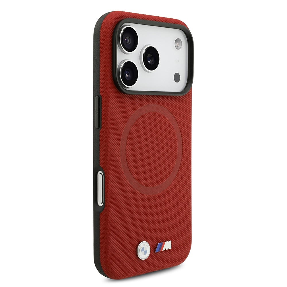 Apple iPhone 17 Pro Kılıf BMW Orjinal Lisanslı M-safe Şarj Özellikli Metal Logolu Delikli M Dizayn Deri Kapak