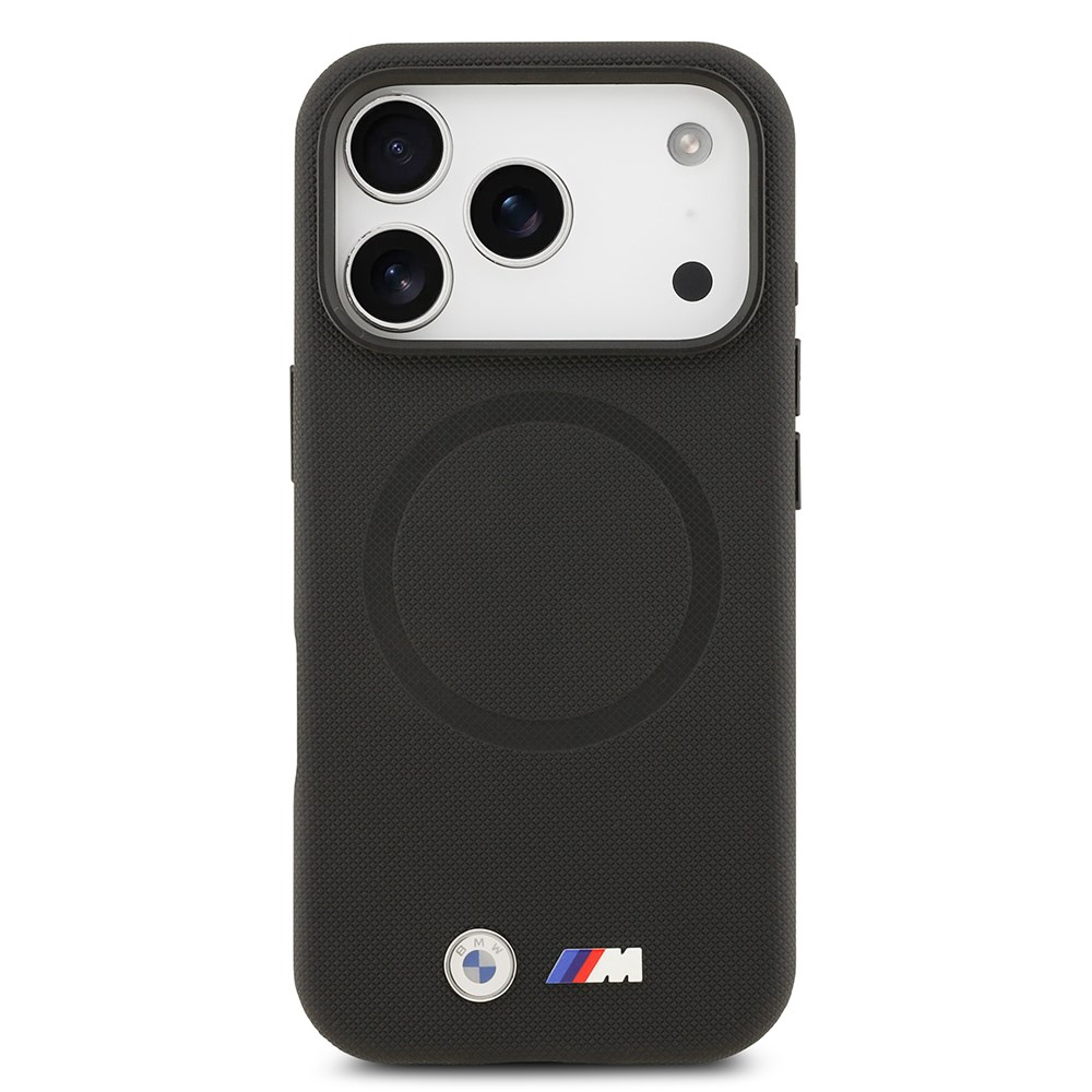 Apple iPhone 17 Pro Kılıf BMW Orjinal Lisanslı M-safe Şarj Özellikli Metal Logolu Delikli M Dizayn Deri Kapak