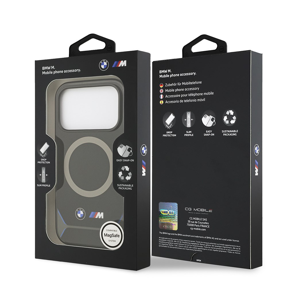 Apple iPhone 17 Pro Kılıf BMW Orjinal Lisanslı M-safe Şarj Özellikli Metal Buton Tasarımlı IML Baskılı M Dizayn Kapak