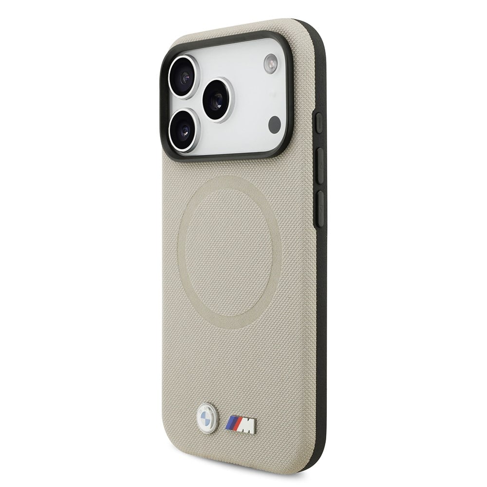 Apple iPhone 17 Pro Kılıf BMW Orjinal Lisanslı M-safe Şarj Özellikli Metal Logolu Delikli M Dizayn Deri Kapak