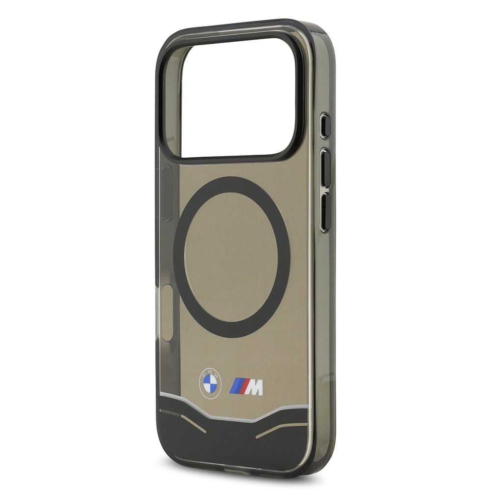 Apple iPhone 17 Pro Kılıf BMW Orjinal Lisanslı M-safe Şarj Özellikli Metal Buton Tasarımlı Tranparan M Dizayn Kapak