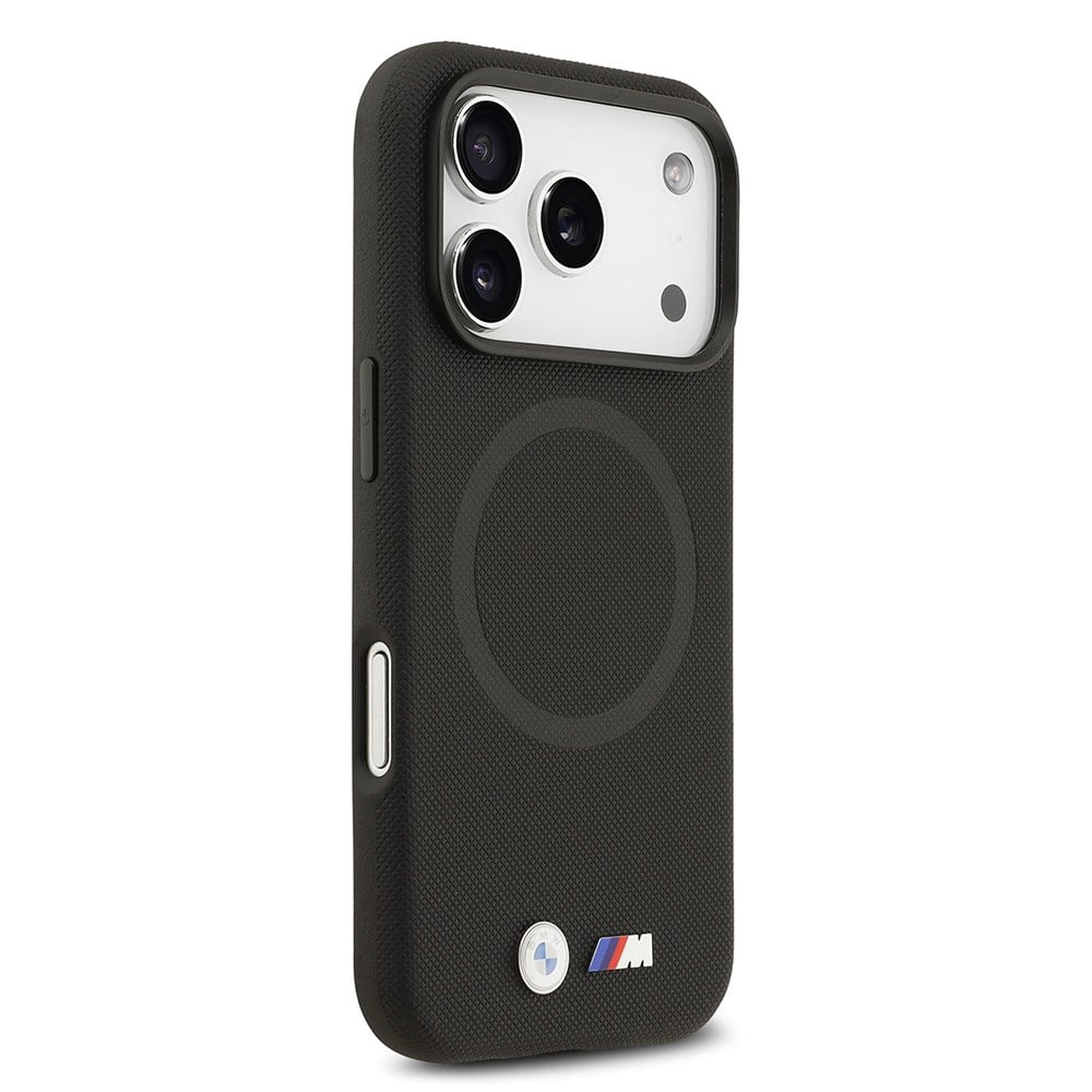 Apple iPhone 17 Pro Kılıf BMW Orjinal Lisanslı M-safe Şarj Özellikli Metal Logolu Delikli M Dizayn Deri Kapak