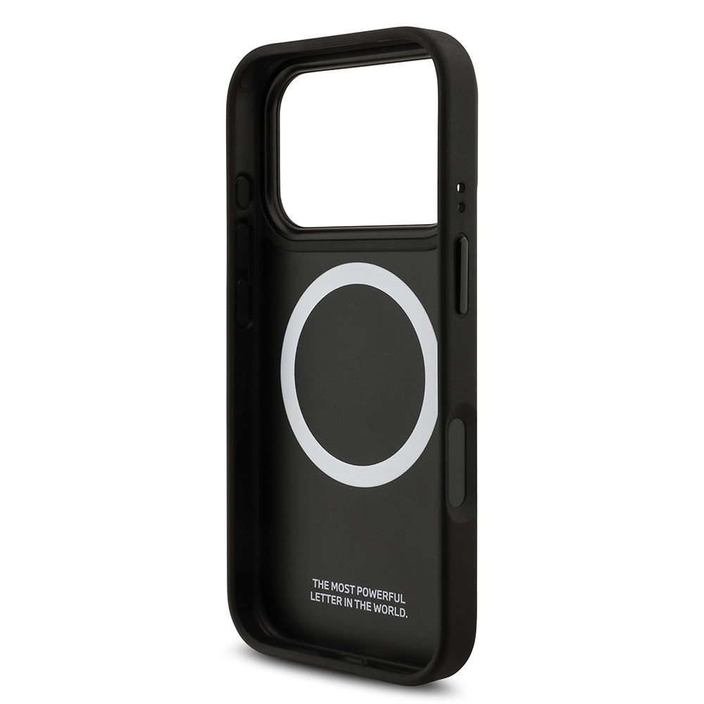Apple iPhone 17 Pro Kılıf BMW Orjinal Lisanslı M-safe Şarj Özellikli Karbon Fiber Metal Logolu Kapak