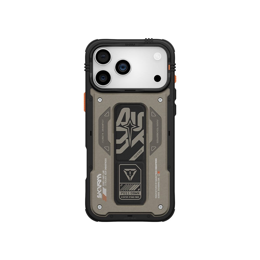 Apple iPhone 17 Pro Kılıf Desenli Airbag Tasarımlı Standlı Skinarma Aegis Kapak