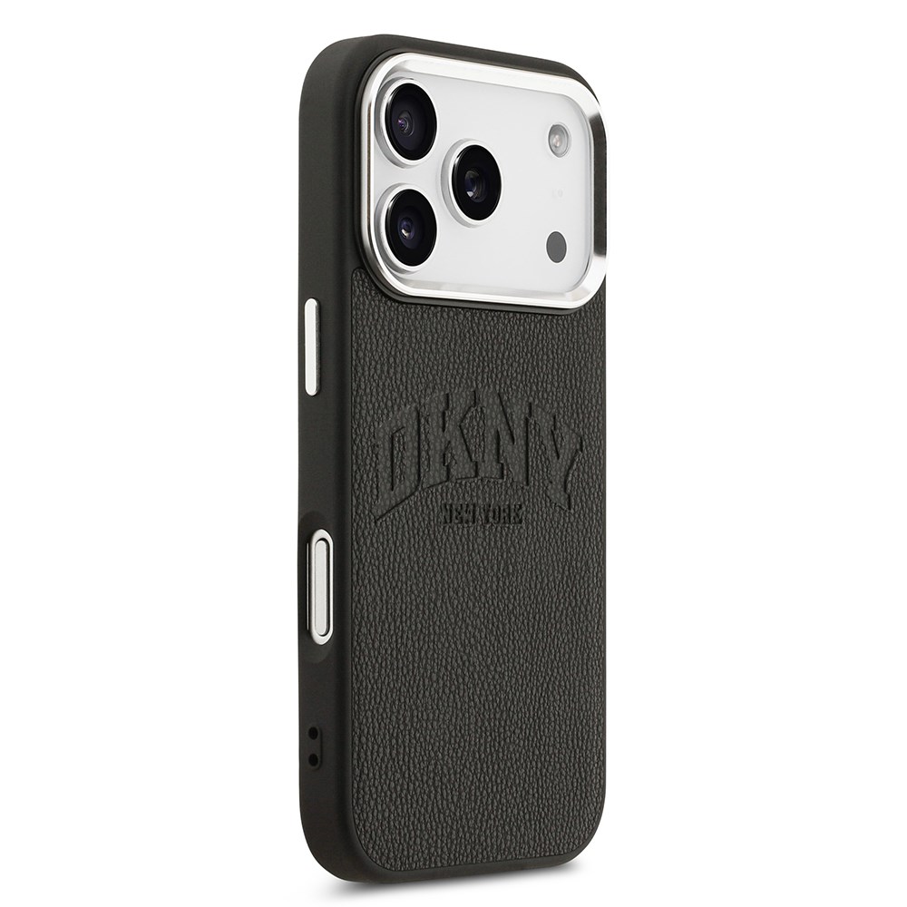 Apple iPhone 17 Pro Kılıf DKNY Orjinal Lisanslı M-safe Şarj Özellikli PU Deri Kabartmalı Kapak