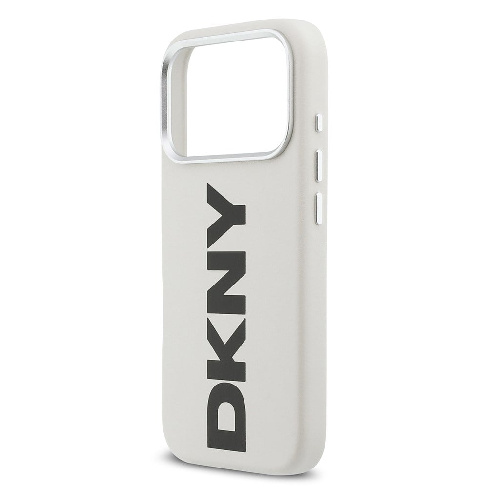 Apple iPhone 17 Pro Kılıf DKNY Orjinal Lisanslı M-safe Şarj Özellikli PU Büyük Dikey Logolu Kapak