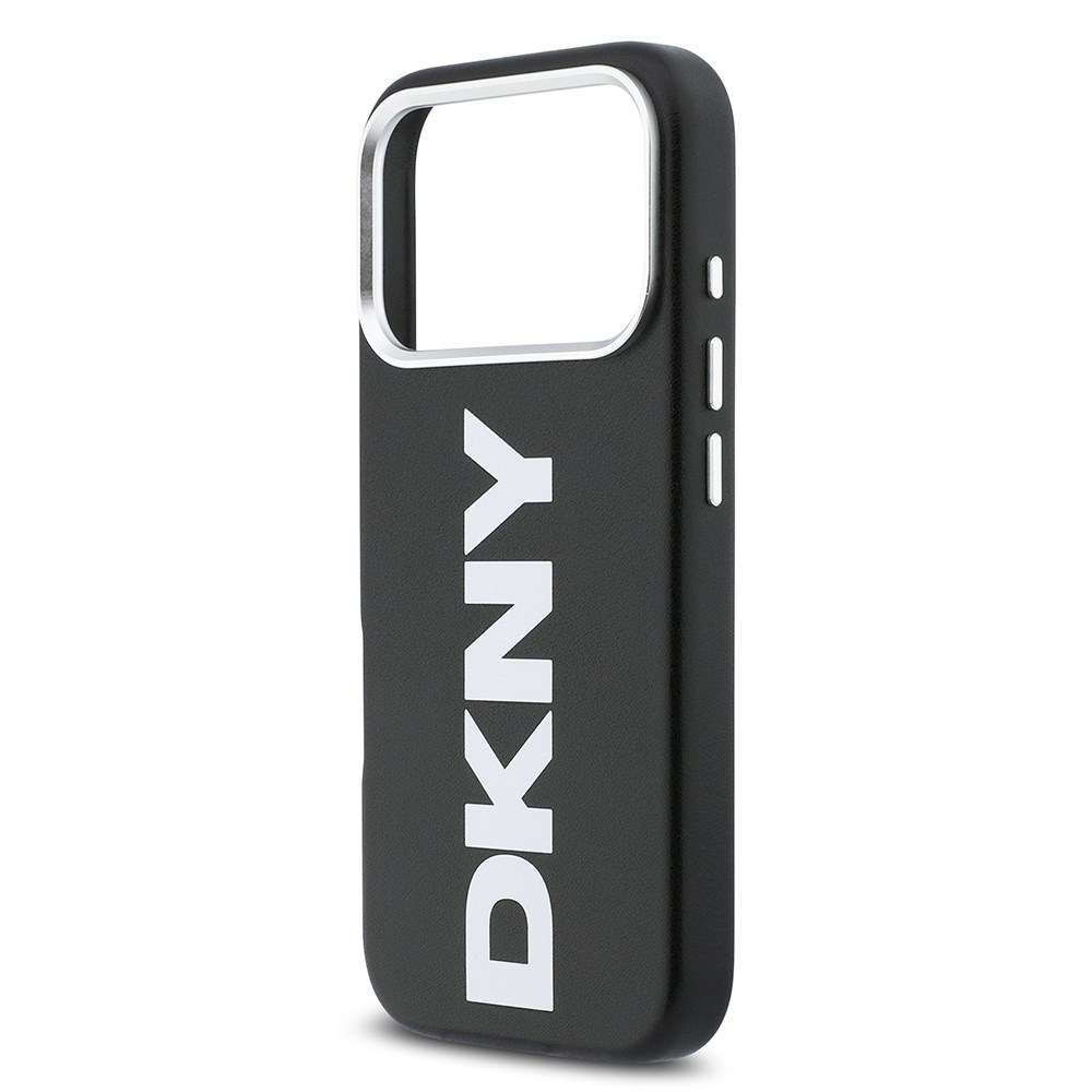 Apple iPhone 17 Pro Kılıf DKNY Orjinal Lisanslı M-safe Şarj Özellikli PU Büyük Dikey Logolu Kapak