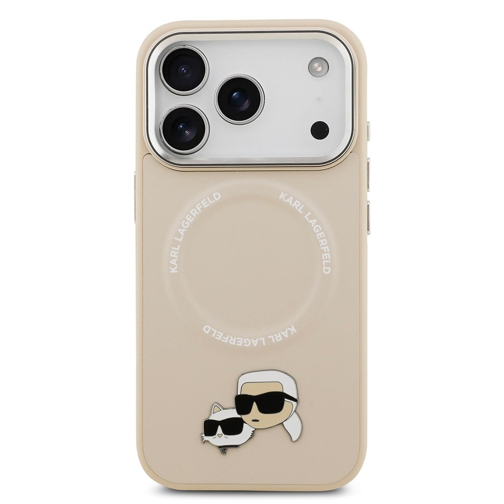 Apple iPhone 17 Pro Kılıf Karl Lagerfeld Orjinal Lisanslı M-safe Şarj Özellikli Metal Kamera ve Buton Tasarımlı K&C PU Deri Kapak
