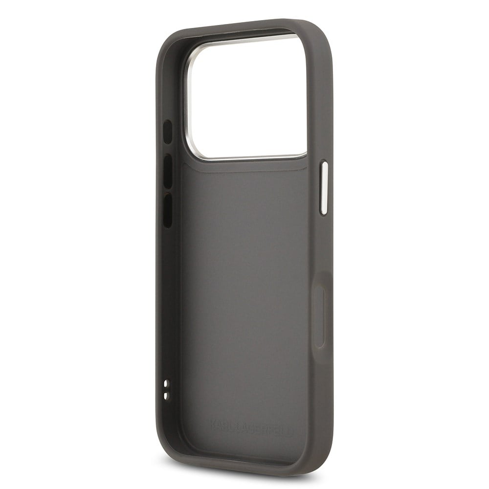 Apple iPhone 17 Pro Kılıf Karl Lagerfeld Orjinal Lisanslı Metal Logolu K&C Heads Pin Kapak