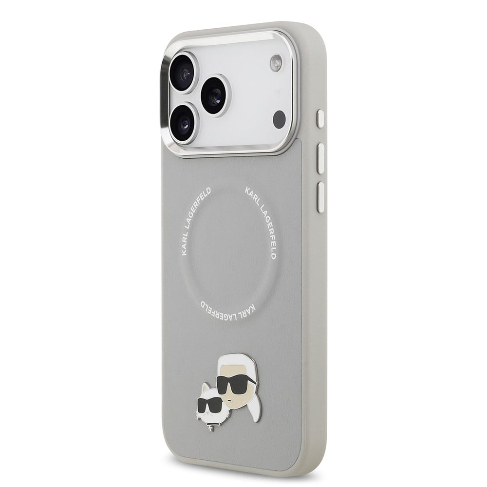 Apple iPhone 17 Pro Kılıf Karl Lagerfeld Orjinal Lisanslı M-safe Şarj Özellikli Metal Kamera ve Buton Tasarımlı K&C PU Deri Kapak