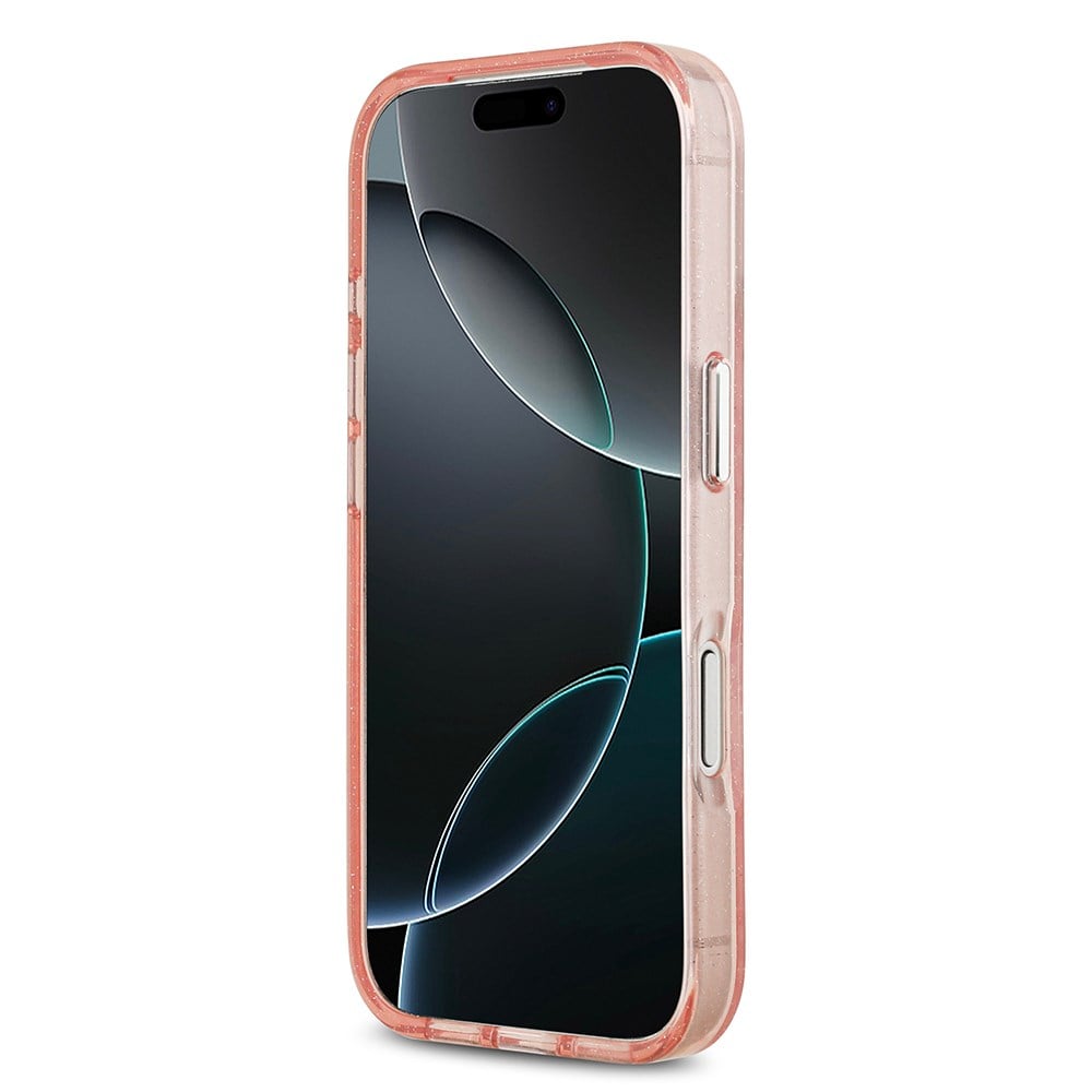 Apple iPhone 17 Pro Kılıf Karl Lagerfeld Orjinal Lisanslı Parlayan Simli Karl & Choupette Heads Kapak