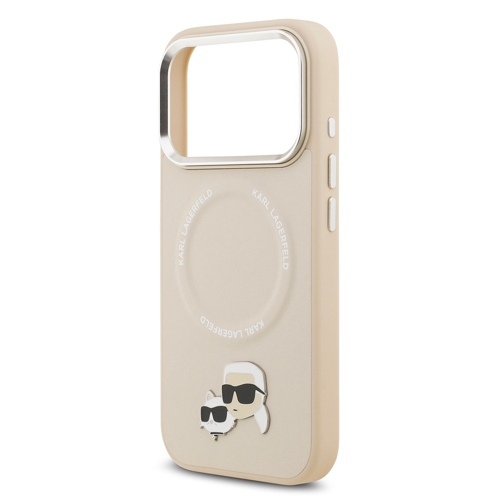 Apple iPhone 17 Pro Kılıf Karl Lagerfeld Orjinal Lisanslı M-safe Şarj Özellikli Metal Kamera ve Buton Tasarımlı K&C PU Deri Kapak