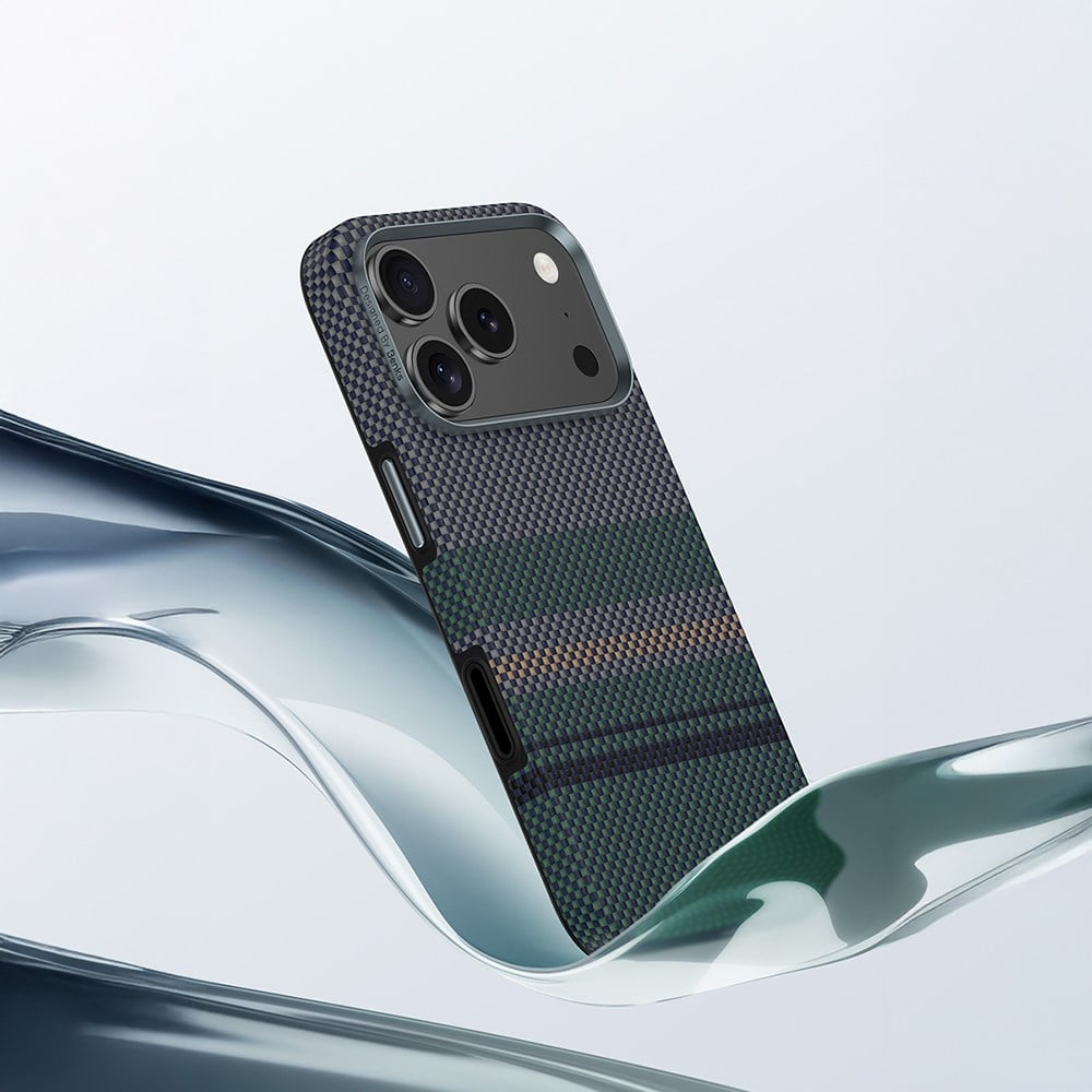 Apple iPhone 17 Pro Kılıf M-safe Şarj Özellikli Karbon Fiber Tasarımlı Benks Aurora ArmorPro Kevlar Kapak