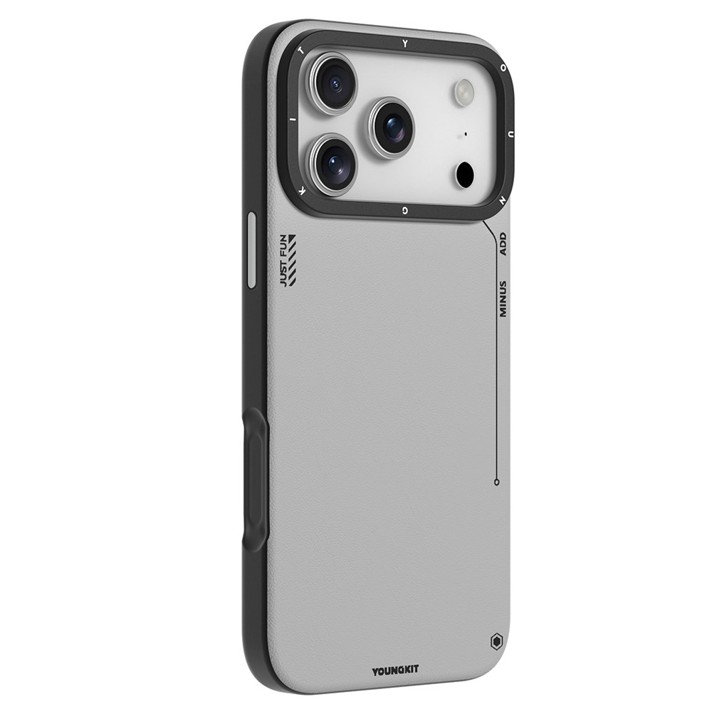 Apple iPhone 17 Pro Kılıf M-safe Şarj Özellikli Basit Mat Deri Desenli Youngkit Tech Fashion Serisi Kapak