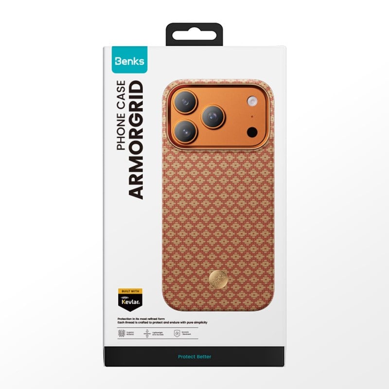 Apple iPhone 17 Pro Kılıf M-Safe Şarj Özellikli Benks ArmorAir ArmorGrid Serisi Kevlar Kapak